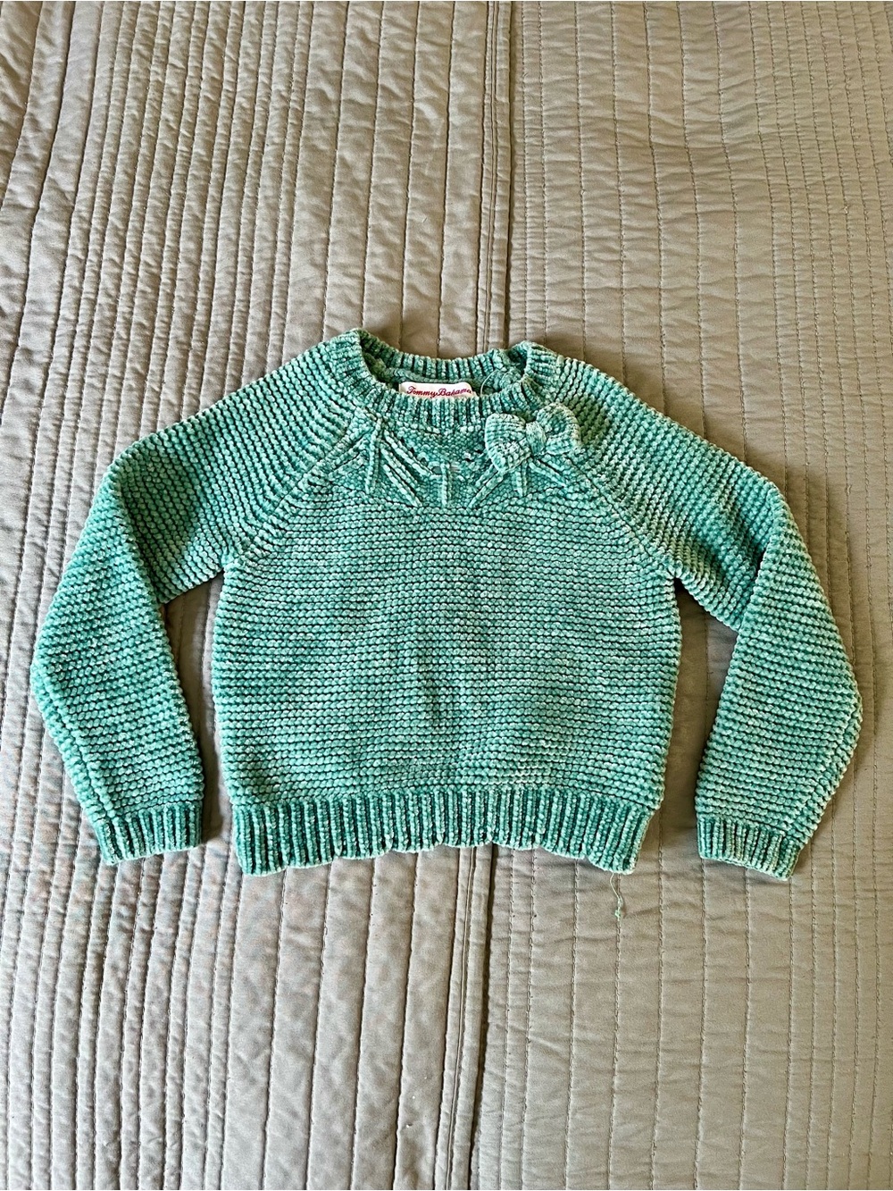 Tommy Bahama Mint Green Girls' Chenille Knit Sweater 2T